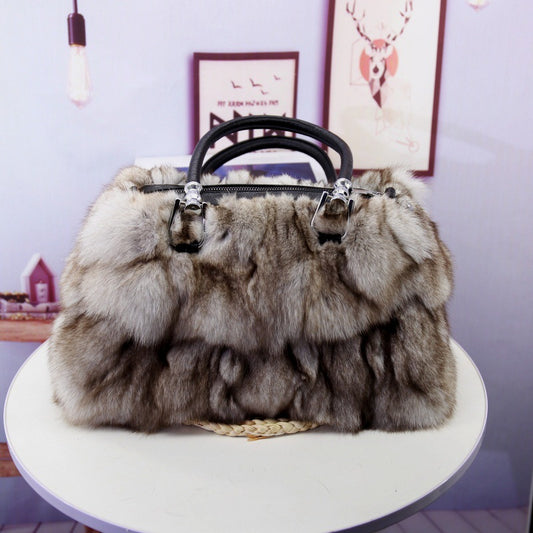 Fox Fur Bag Women's Fur Portable Shoulder Messenger